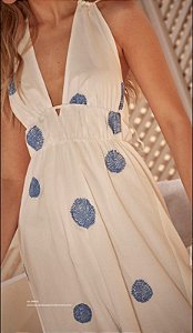 VESTIDO BORDADO POÁ PESPONTO-MARIA FILÓ