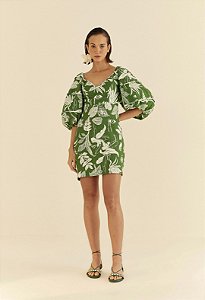 VESTIDO CURTO FLORESTINHA VERDE FARM