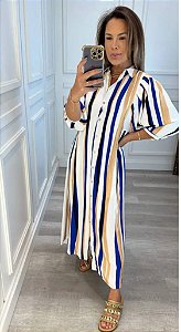 Vestido Chemise Listra Murano Textura Color Animale