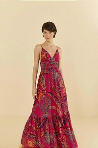 VESTIDO CROPPED FOLHAGEM COOL ROSA FARM