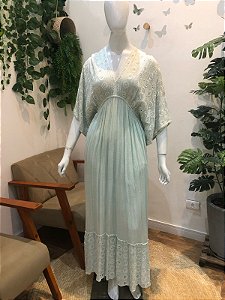 Vestido Turquesa  Brilho Indiano- Lila Modas