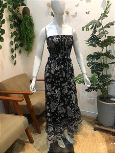 CONJUNTO INDIANO PRETO FLORAL-BLESSEDSCS-M
