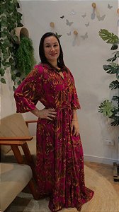 VESTIDO LONGO CÉU DE TIGRE FARM-ROSA CAPADÓCIA