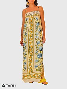 VESTIDO LONGO PUGLIA BORDADO FARM VERÃO 2025