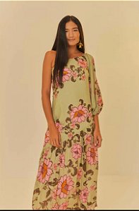 VESTIDO LONGO AURORA FLORAL ABSINTO-VERÃO2025