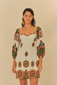 VESTIDO CURTO CAJA  OFF WHITE FARM