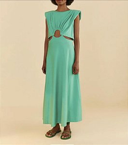 VESTIDO CROPPED VAZADO VERDE CARDO FARM