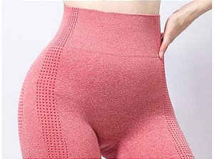 Shorts Feminino Academia Zero Transparencia Cintura Alta Rosa