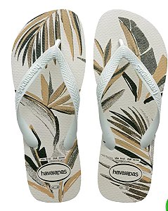 Sandália Havaianas Aloha Branco/Verde Oliva