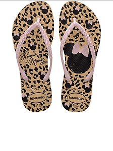 Chinelo Havaianas Slim Disney Minnie Dourado Xodó Infantil