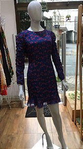VESTIDO CURTO AZUL COM MANGAS TRENDYOL