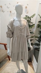 VESTIDO INSPIRA MODAL E LINHO NATURAL