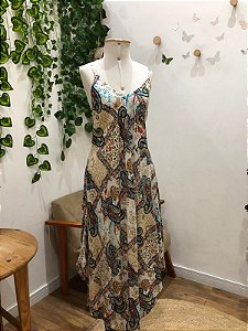Vestido Midi Paisleys Indiano-Palak
