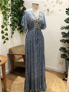 Vestido Longo céu azul- Palak