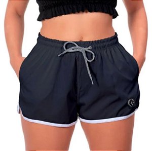 Short Academia Shortinho Feminino Preto Liso Premium Confortável Dia A Dia.