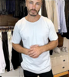 CAMISETA MALHA 100% ALGODÃO COR BRANCA