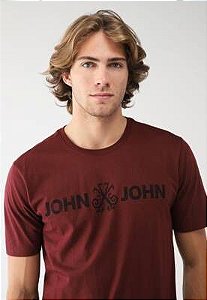 Camiseta John John Reta Logo Vinho