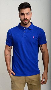 Camiseta Polo Ralph Lauren Masculina Custom Fit Strong Cotton Azul Royal