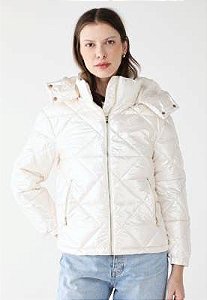 Jaqueta Puffer Facinelli Com capuz-Off White