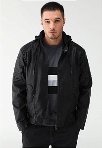 Jaqueta Broken Rules Resinada Com Capuz Preta