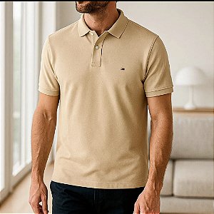 Camisa Polo Tommy Jeans- Bege