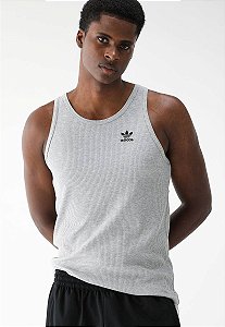 REGATA CANELADA ADIDAS- CINZA