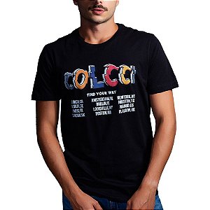 Camiseta Básica Estampa Colcci- Preta