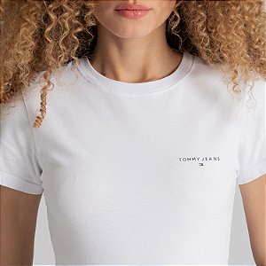 CAMISETA LOGO LINEAR TOMMY JEANS - Branca
