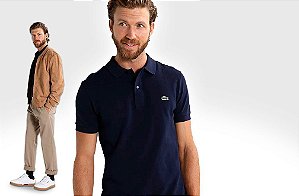 Polo Lacoste Masculina L.12.12 Azul Marinho