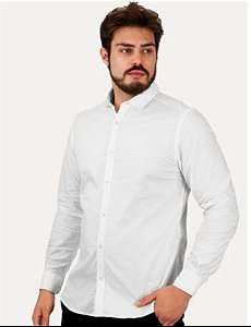 Camisa John John Masculina New Slim Logo Branca - Branco