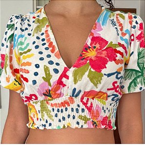 Conjunto Mini Saia e Blusa Cropped Alto Astral Farm