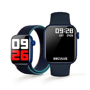 Relógio Smartwatch Seculus Troca Pulseira 17001MPSVEL3 - Azul