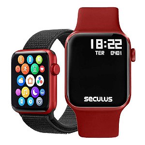 Relógio Smartwatch Seculus Troca Pulseira 17001MPSVNK5 - Vermelho