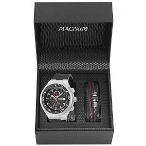 Kit Relógio Magnum Masculino MA33737C + Pulseira.