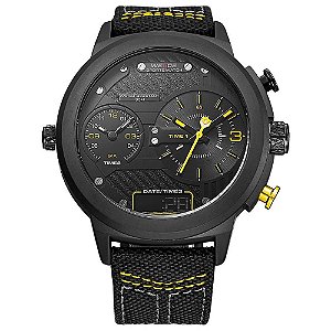 Relógio Masculino Weide AnaDigi WH6405B – Preto e Amarelo