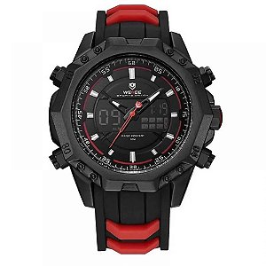 Relógio Masculino Weide AnaDigi WH-6406 – Preto e Vermelho
