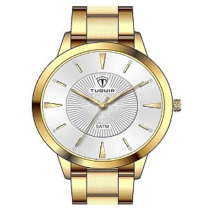 Kit Relógio Feminino Tuguir Analógico TG145 – Dourado com colar