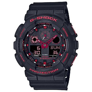 Relógio Casio G-Shock Masculino GA-100BNR-1ADR Ignite Red.