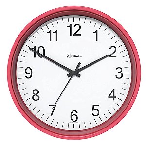 Relógio de Parede Herweg 6101-269 Redondo 22cm Vermelho