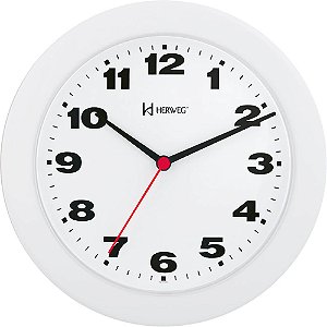 Relógio de Parede Herweg 6103-021 Quartz Redondo 21cm Branco