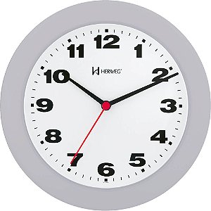 Relógio de Parede Herweg 6103-024 Quartz Redondo 21cm Cinza