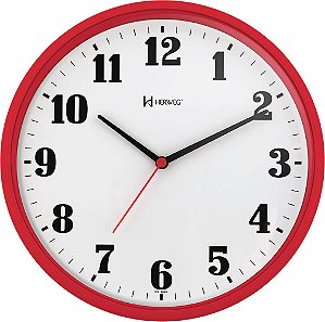 Relógio de Parede Herweg 6126-269  Redondo 26cm Vermelho