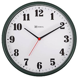Relógio de Parede Herweg 6126-336 Quartz Redondo 26cm Verde