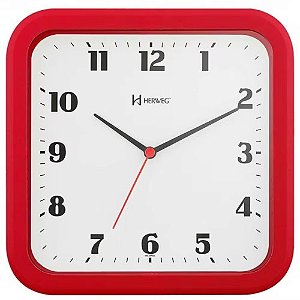Relógio de Parede Herweg 6145-044 Quartz 23x23cm Vermelho