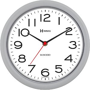 Relógio de Parede Herweg 660039-024 Redondo Quartz 22cm Cinza