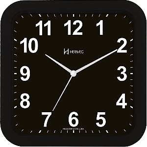 Relógio de Parede Herweg 6670-034 Quartz 23x23cm Preto