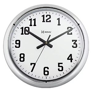 Relógio de Parede Herweg 660129-070 Quartz Redondo 40cm Prata