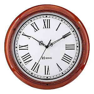 Relógio de Parede Herweg 660132 Quartz Redondo 40cm Marrom