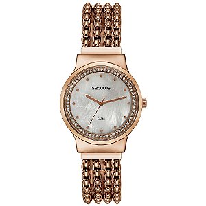 Relógio Feminino Seculus Madrepérola Cristais 23720LPSVRB2