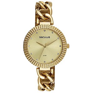 Relógio Feminino Seculus Correntes e Texturas 44257LPSVDB1